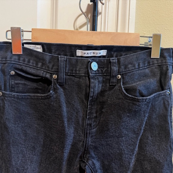 Pacsun Women’s Skinny Black Distressed Jeans Sz Waist 29 Length 30 - Picture 2 of 12